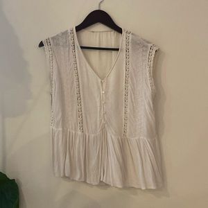 Boho embroidered white flowy blouse